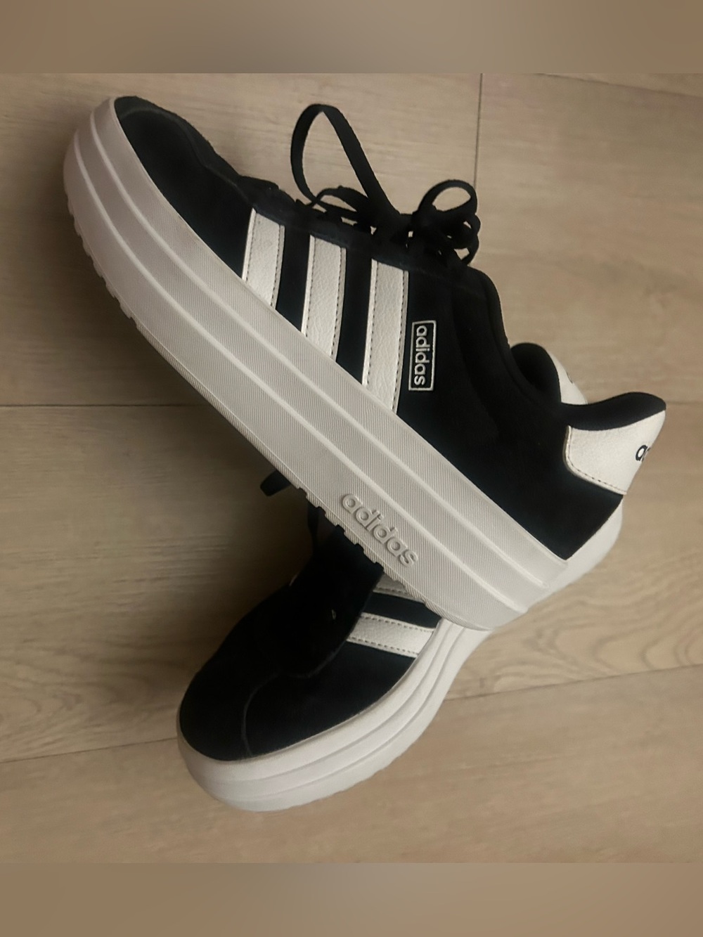 adidas Black and White Platform Sneakers for Women